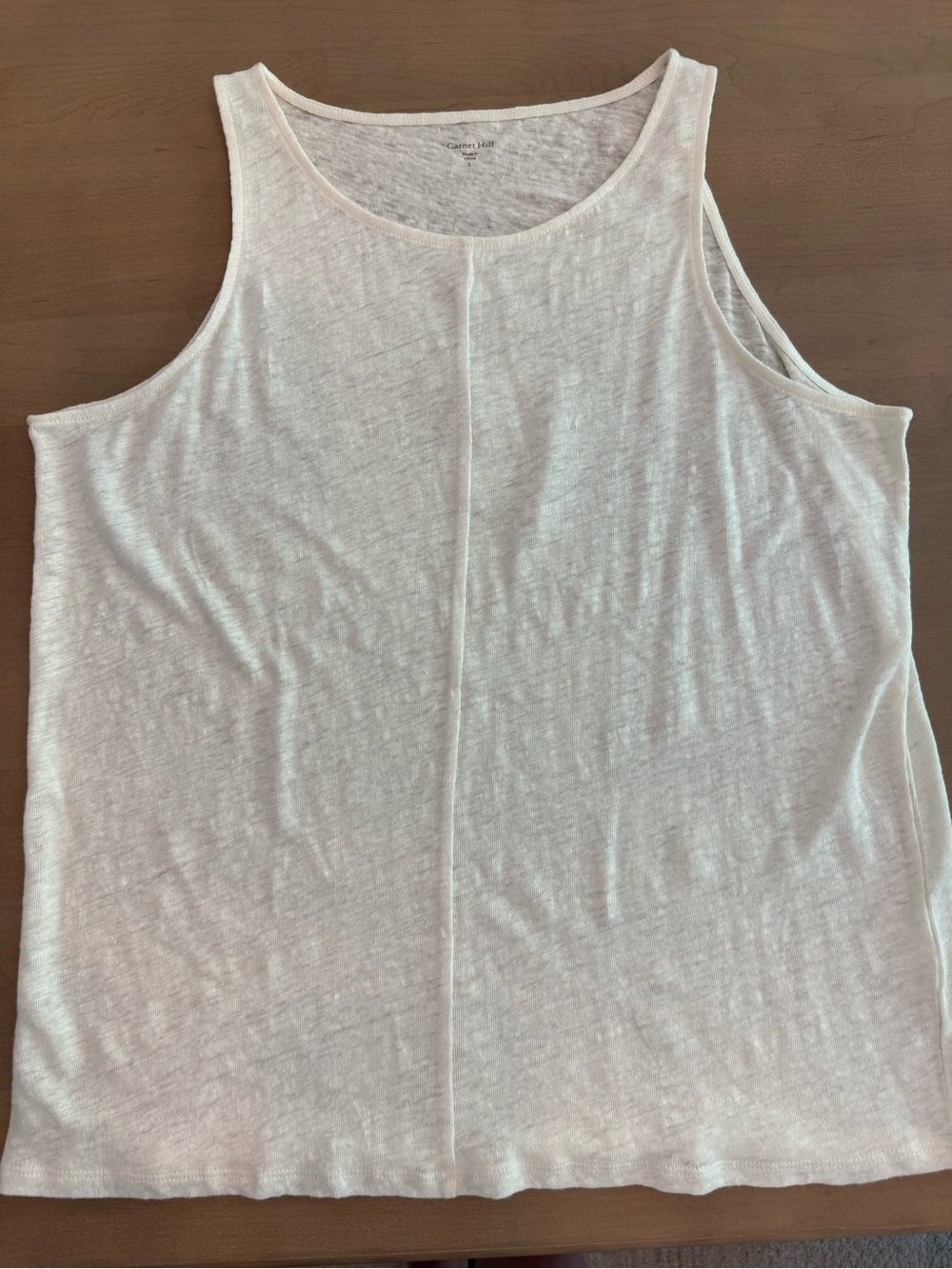 Lightweight Off- White Sleeveless Women's 100% Linen Blouse